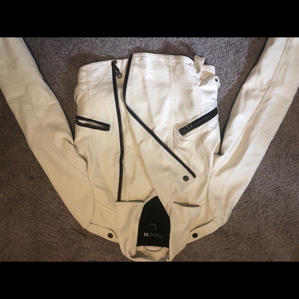 White biker jacket